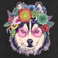 Hippy Hipster Flower Crown Dog Adult Drive Performance Visor