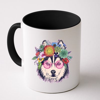 Hippy Hipster Flower Crown Dog Mug
