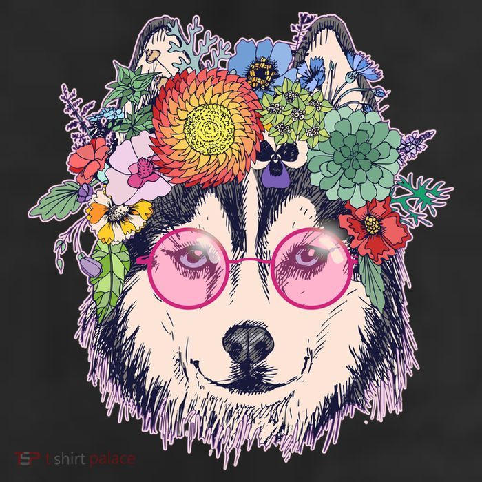 Hippy Hipster Flower Crown Dog Trucker Hat