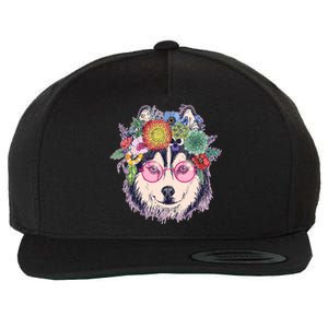 Hippy Hipster Flower Crown Dog Wool Snapback Cap