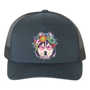 Hippy Hipster Flower Crown Dog Yupoong Adult 5-Panel Trucker Hat