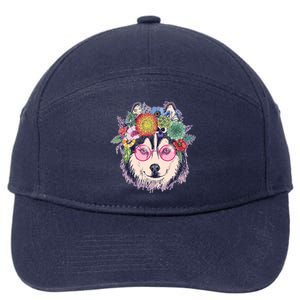 Hippy Hipster Flower Crown Dog 7-Panel Snapback Hat