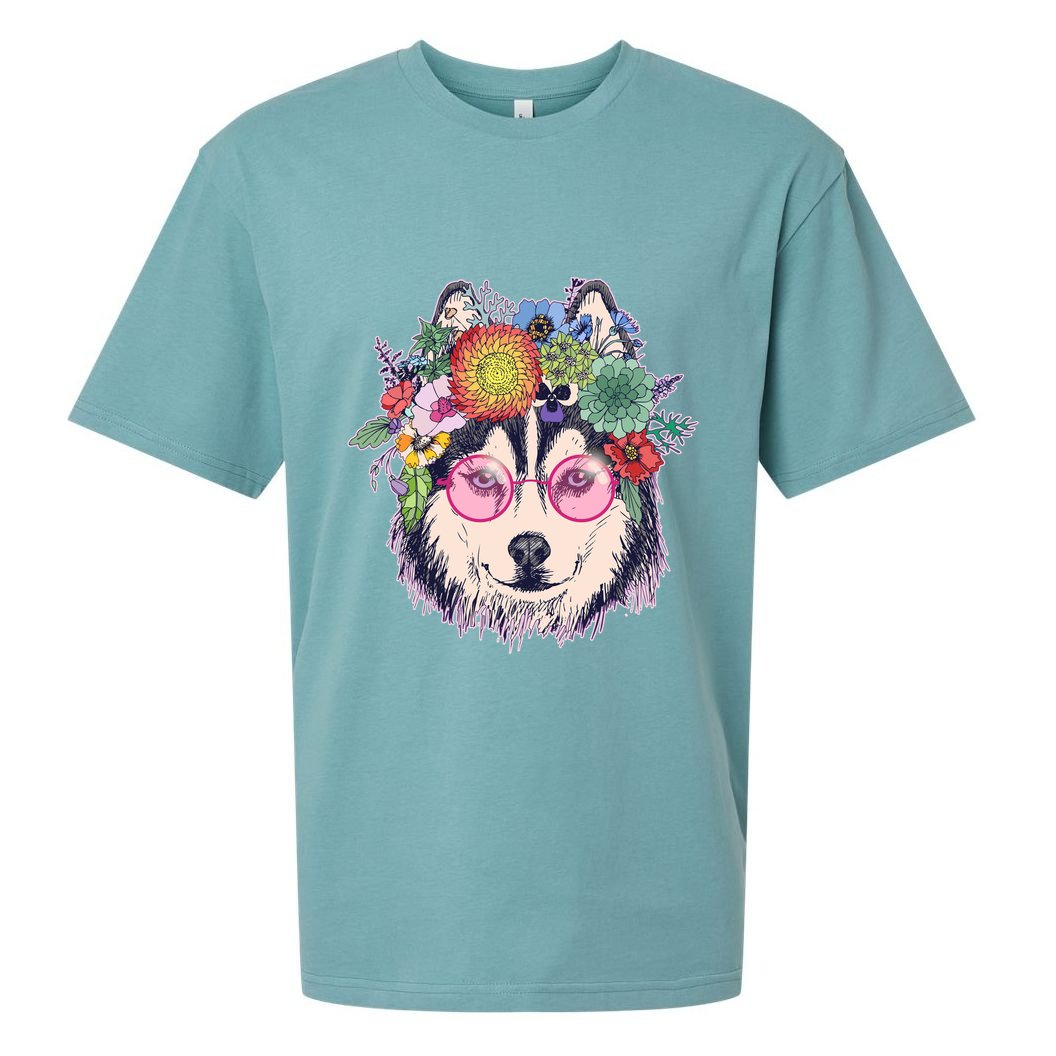 Hippy Hipster Flower Crown Dog Sueded Cloud Jersey T-Shirt