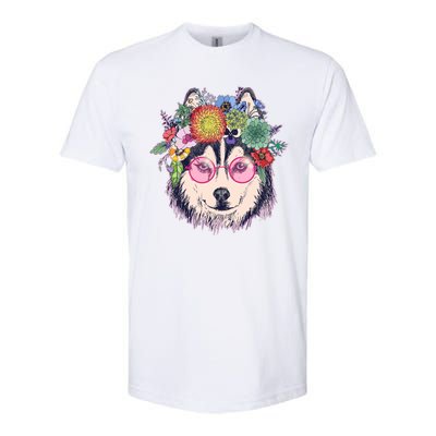 Hippy Hipster Flower Crown Dog Softstyle® CVC T-Shirt