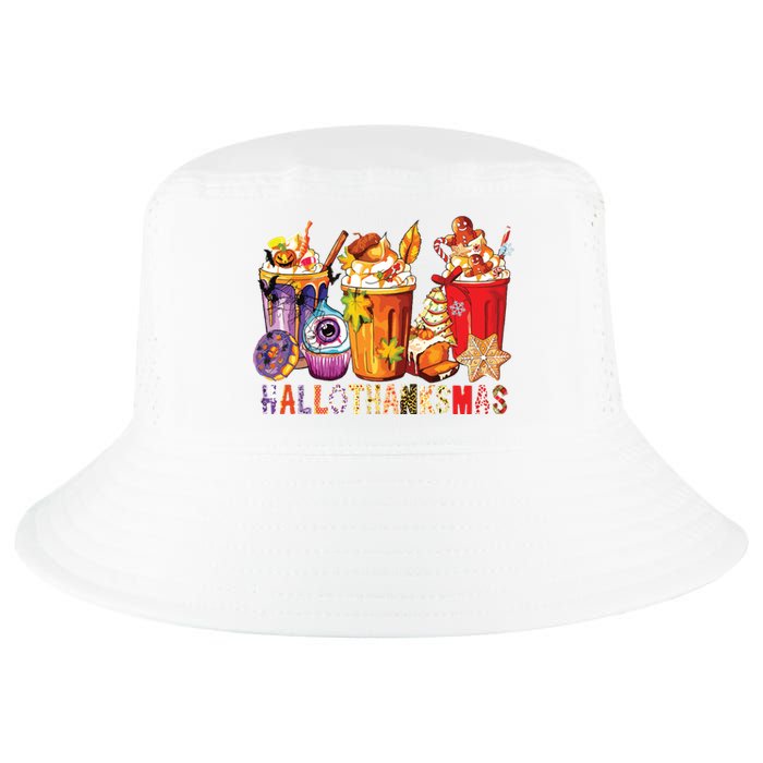 Happy Hallothanksmas Funny Halloween Thanksgiving Christmas Cool Comfort Performance Bucket Hat