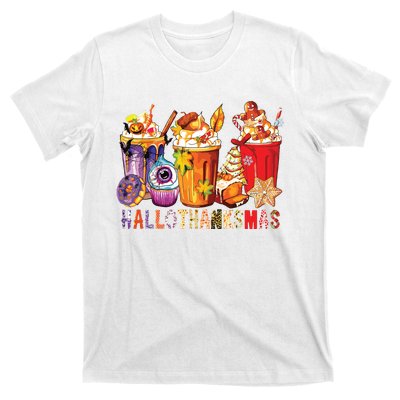 Happy Hallothanksmas Funny Halloween Thanksgiving Christmas T-Shirt