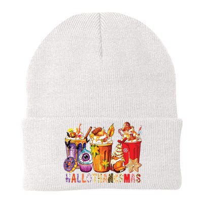 Happy Hallothanksmas Funny Halloween Thanksgiving Christmas Knit Cap Winter Beanie