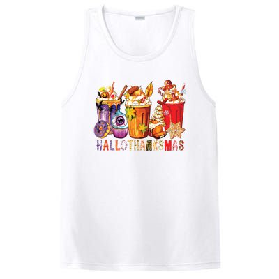 Happy Hallothanksmas Funny Halloween Thanksgiving Christmas PosiCharge Competitor Tank