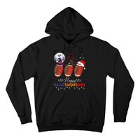 Happy Hallothanksmas Football Halloween Thanksgiving Xmas Hoodie