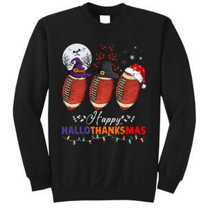 Happy Hallothanksmas Football Halloween Thanksgiving Xmas Sweatshirt