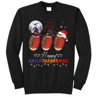 Happy Hallothanksmas Football Halloween Thanksgiving Xmas Sweatshirt