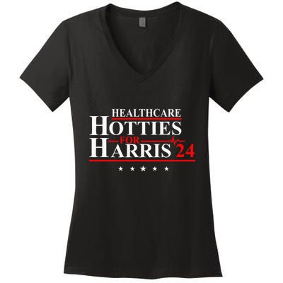 Healthcare Hotties For Harris 24 Design Women's V-Neck T-Shirt