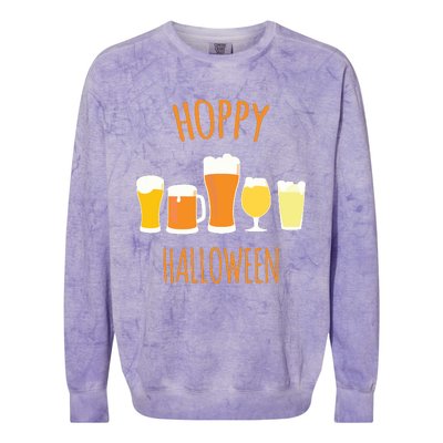 Hoppy Halloween Funny Halloween Beer Drinking Gift Colorblast Crewneck Sweatshirt