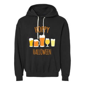 Hoppy Halloween Funny Halloween Beer Drinking Gift Garment-Dyed Fleece Hoodie