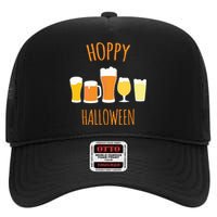 Hoppy Halloween Funny Halloween Beer Drinking Gift High Crown Mesh Back Trucker Hat