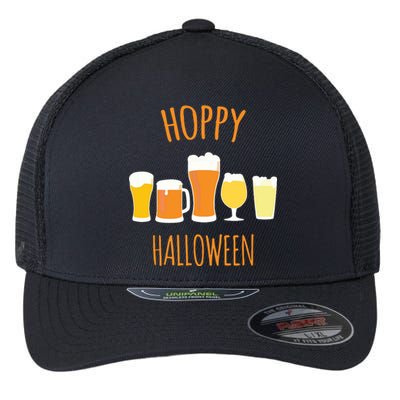 Hoppy Halloween Funny Halloween Beer Drinking Gift Flexfit Unipanel Trucker Cap