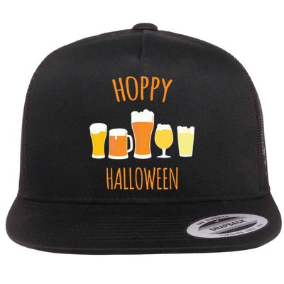 Hoppy Halloween Funny Halloween Beer Drinking Gift Flat Bill Trucker Hat