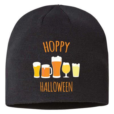 Hoppy Halloween Funny Halloween Beer Drinking Gift Sustainable Beanie