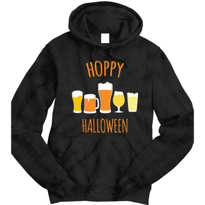 Hoppy Halloween Funny Halloween Beer Drinking Gift Tie Dye Hoodie