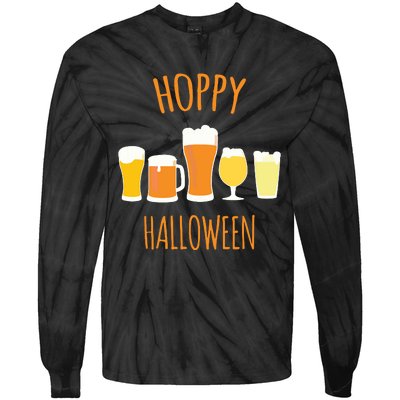 Hoppy Halloween Funny Halloween Beer Drinking Gift Tie-Dye Long Sleeve Shirt