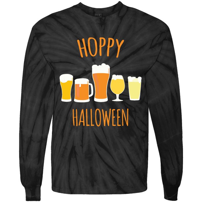 Hoppy Halloween Funny Halloween Beer Drinking Gift Tie-Dye Long Sleeve Shirt