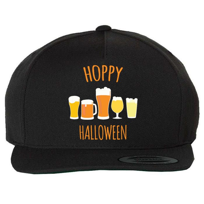 Hoppy Halloween Funny Halloween Beer Drinking Gift Wool Snapback Cap