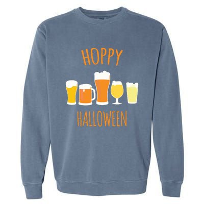 Hoppy Halloween Funny Halloween Beer Drinking Gift Garment-Dyed Sweatshirt