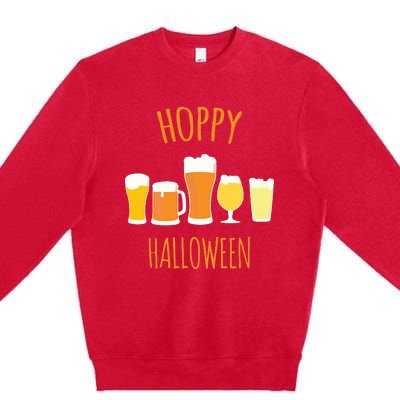 Hoppy Halloween Funny Halloween Beer Drinking Gift Premium Crewneck Sweatshirt