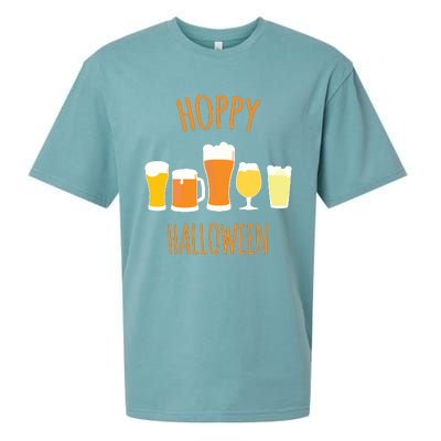 Hoppy Halloween Funny Halloween Beer Drinking Gift Sueded Cloud Jersey T-Shirt