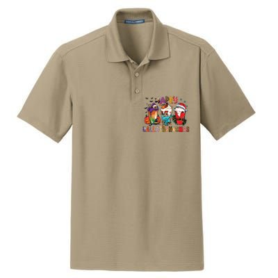 Happy Hallothanksmas Funny Halloween Thanksgiving Christmas Dry Zone Grid Polo