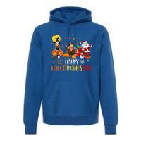 Happy Hallothanksmas Funny Halloween Thanksgiving Christmas Premium Hoodie