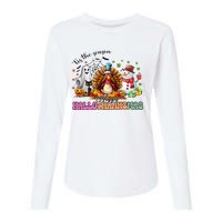 Happy Hallothanksmas Funny Halloween Thanksgiving Christmas Womens Cotton Relaxed Long Sleeve T-Shirt