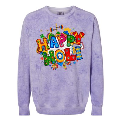 Happy Holi Festival Colors India Hindu Colorblast Crewneck Sweatshirt