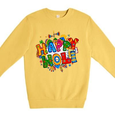 Happy Holi Festival Colors India Hindu Premium Crewneck Sweatshirt