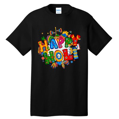 Happy Holi Festival Colors India Hindu Tall T-Shirt