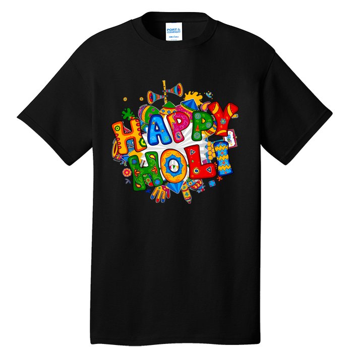 Happy Holi Festival Colors India Hindu Tall T-Shirt