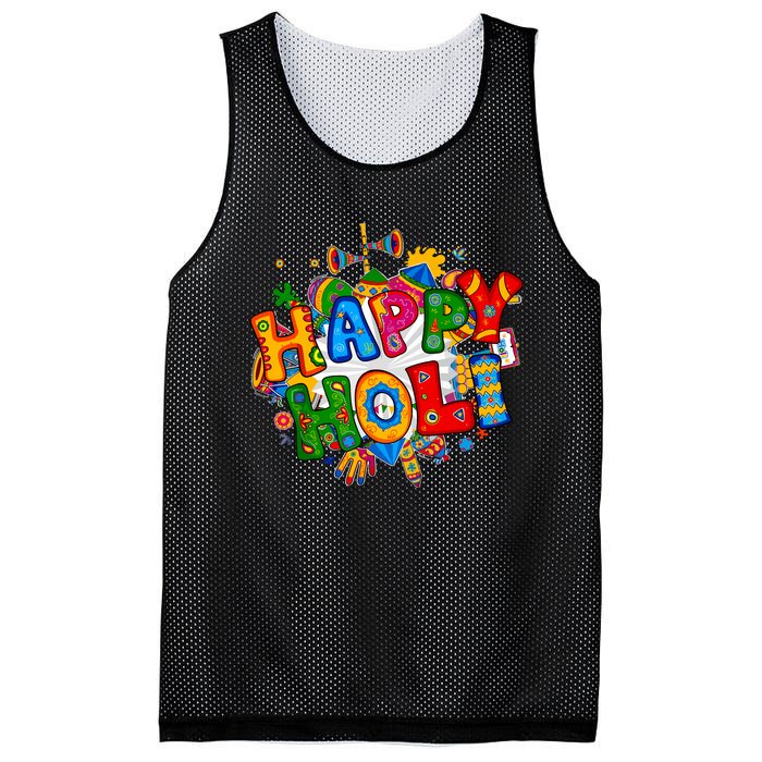 Happy Holi Festival Colors India Hindu Mesh Reversible Basketball Jersey Tank