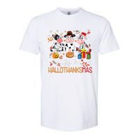 Happy Hallothanksmas Funny Santa Cow Halloween Thanksgiving Softstyle CVC T-Shirt