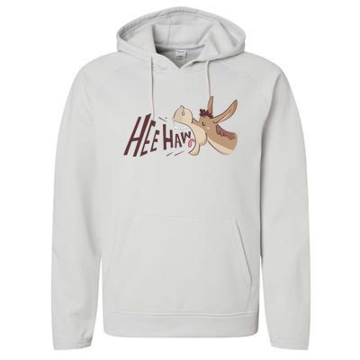 Hee Haw Funny Donkey Laughs Performance Fleece Hoodie