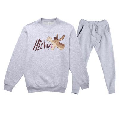 Hee Haw Funny Donkey Laughs Premium Crewneck Sweatsuit Set