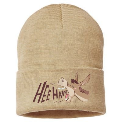 Hee Haw Funny Donkey Laughs Sustainable Knit Beanie