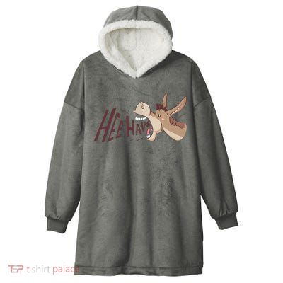 Hee Haw Funny Donkey Laughs Hooded Wearable Blanket