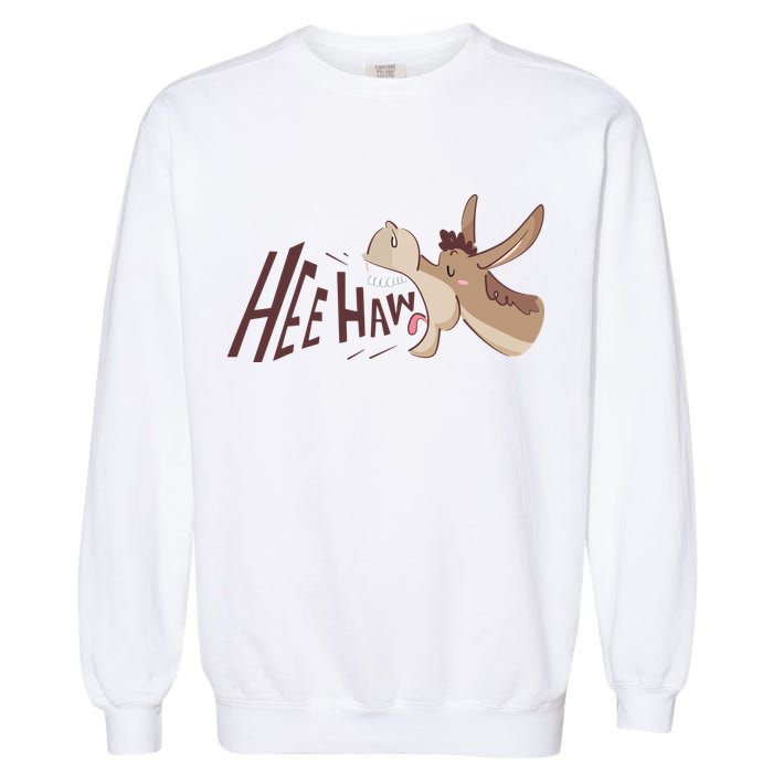 Hee Haw Funny Donkey Laughs Garment-Dyed Sweatshirt