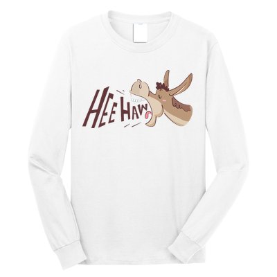 Hee Haw Funny Donkey Laughs Long Sleeve Shirt