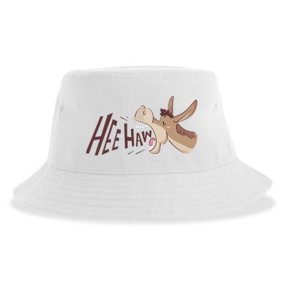 Hee Haw Funny Donkey Laughs Sustainable Bucket Hat