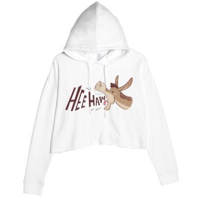 Hee Haw Funny Donkey Laughs Crop Fleece Hoodie