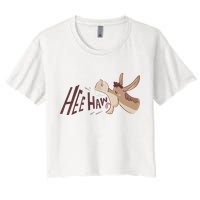 Hee Haw Funny Donkey Laughs Women's Crop Top Tee