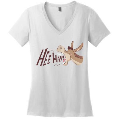 Hee Haw Funny Donkey Laughs Women's V-Neck T-Shirt
