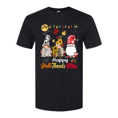 Happy Hallothanksmas Gnomes Halloween Thanksgiving Christmas Softstyle CVC T-Shirt