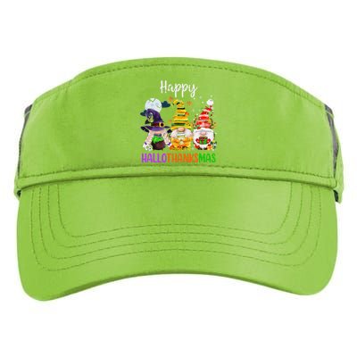 Happy Hallothanksmas Gnomes Halloween Thanksgiving Christmas Funny Adult Drive Performance Visor